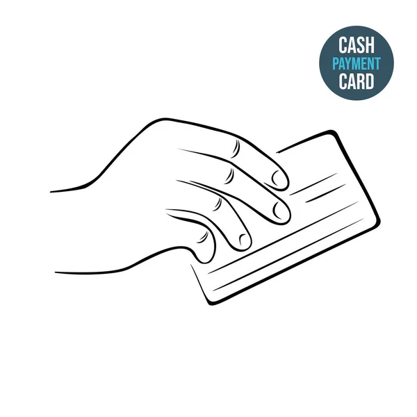Mão Segura Cartão Crédito Métodos Pagamento Ícone — Vetor de Stock