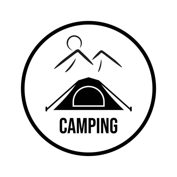 Icono Tienda Turística Condiciones Silvestres Camping — Vector de stock