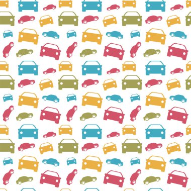 Kusursuz desen. Elbise baskısı. Paketleme için desenler. Araba simgesi.