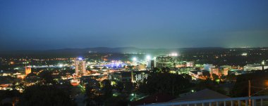 Cbd Ipswich şehir gece görüntüsü. Queensland, Avustralya.