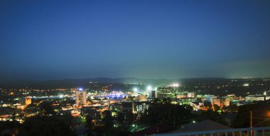 Cbd Ipswich şehir gece görüntüsü. Queensland, Avustralya.