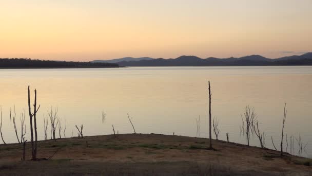 Cormorant Bay Lake Wivenhoe Queensland Met Uitzonde Van Wivenhoe Dam — Stockvideo