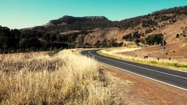 Winderige Ruige Weg Het Platteland Van Gatton Queensland — Stockvideo