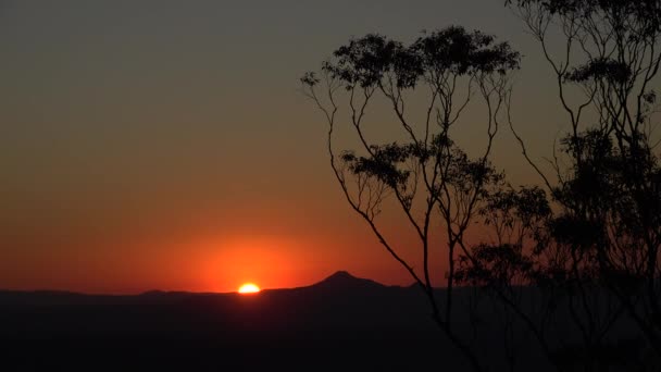 Vista Pôr Sol Seção Knoll Monte Tamborine Queensland — Vídeo de Stock