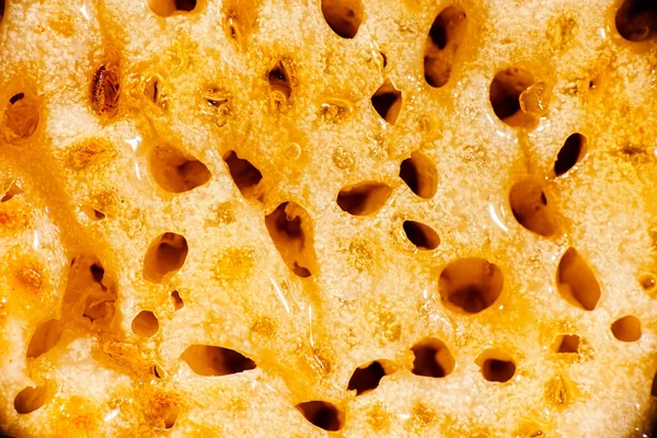 Makrofoto Eines Gerösteten Krümelchens Mit Honig — Stockfoto