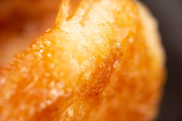 Ultra Macro Photo Crispy Belgian Waffle — стокове фото