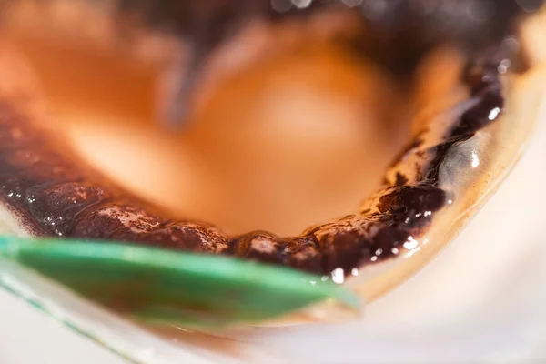 Detailed Closeup Macro Photo Fresh Raw Green Lipped Mussel New — Stock Photo, Image