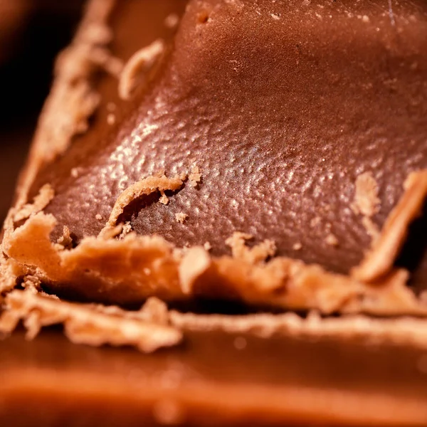Detailed Closeup Macro Photo Belgian Milk Chocolate — Stock Photo, Image