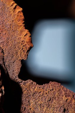 Queensland, Woody Point 'teki HMQS Gayundah gemi enkazındaki pasın detaylı yakın plan fotoğrafı.