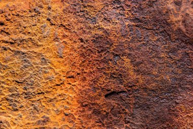 Queensland, Woody Point 'teki HMQS Gayundah gemi enkazındaki pasın detaylı yakın plan fotoğrafı.