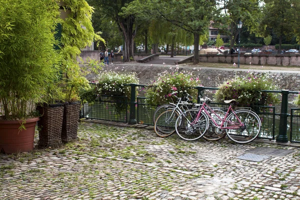 Parking bicycles in the city of Strasbourg, France