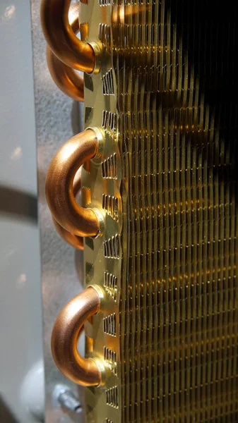 Aluminum Heat Exchanger Copper Pipes — Stock Photo, Image
