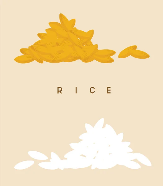 Sada Vektorových Rýže Pšenice — Stockový vektor