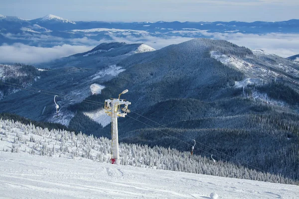 Fantastico Paesaggio Invernale Comprensorio Sciistico Dragobrat Carpazi Ucraina — Foto Stock