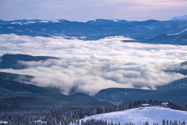 Fantástica Paisagem Inverno Cárpatos Montanhas Ucrânia — Fotografia de Stock