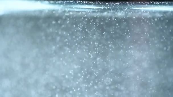 Close Bubbles Raising Fizzy Water — Stock Video