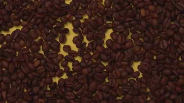 Animation Stop Motion Grains Café Bio Sur Jaune — Video