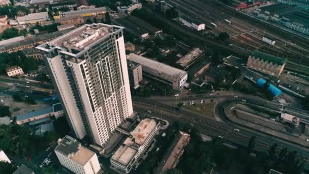 Vista Aérea Arranha Céu Distrito Industrial — Vídeo de Stock