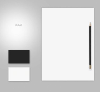 Mock-up şablonu kimlik mockup zarf kartı kağıt stok fotoğraf marka 