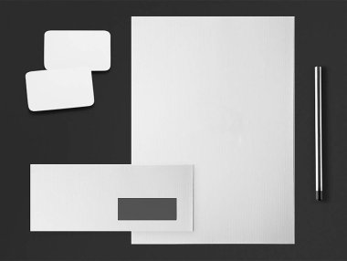Mock-up şablonu kimlik mockup zarf kartı kağıt stok fotoğraf marka 