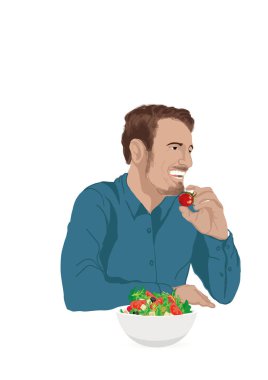 İnsanlar yemek illüstrasyon vektör