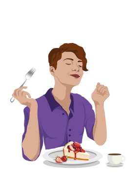 İnsanlar yemek illüstrasyon vektör