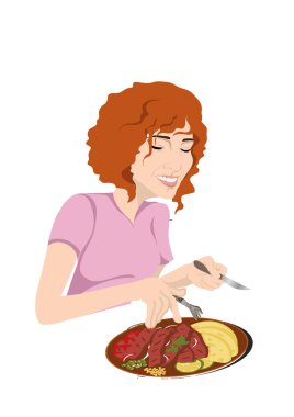 İnsanlar yemek illüstrasyon vektör