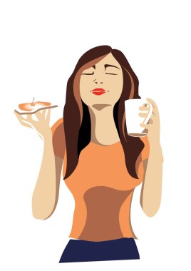 İnsanlar yemek illüstrasyon vektör