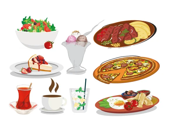 Eten Drinken Vector — Stockvector