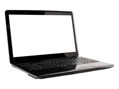 Gümüş laptop üzerinde beyaz izole 