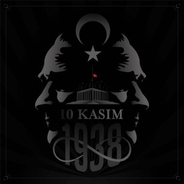We will not forget 1938 November 10 death day Mustafa Kemal Ataturk, first president of Turkish Republic. translation Turkish. November 10, respect and remember clipart