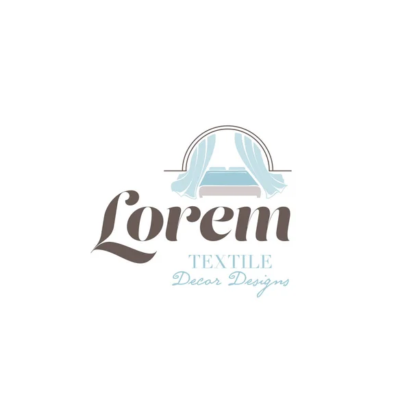Tissu Rideau Textile Modèle Logo Identité Entreprise Logo Maquette — Image vectorielle
