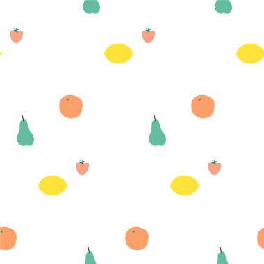 Meyve seamless modeli. İskandinav tarzı seamless modeli. Vektör çizim