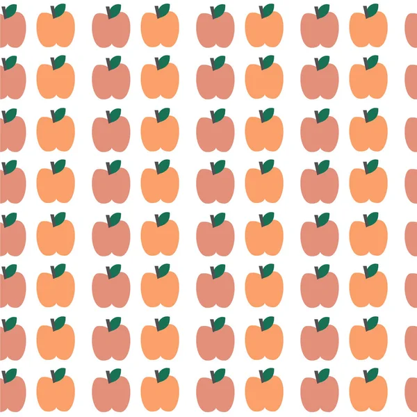 Motif Coloré Mignon Sans Couture Avec Des Pommes Dessinées Main — Image vectorielle