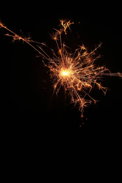 Yellow Sparks Black Background — Stock Photo, Image