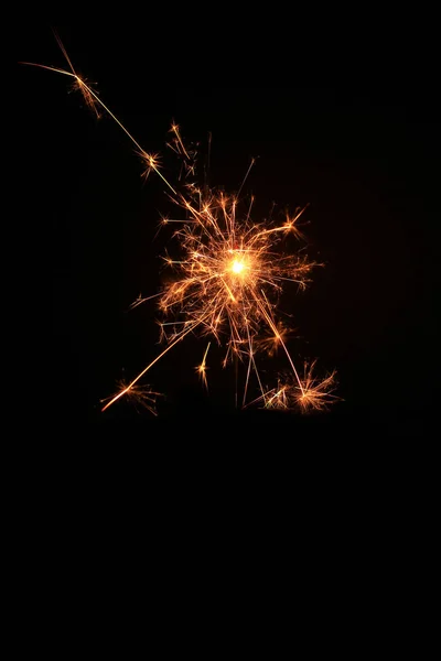 Yellow Sparks Black Background — Stock Photo, Image