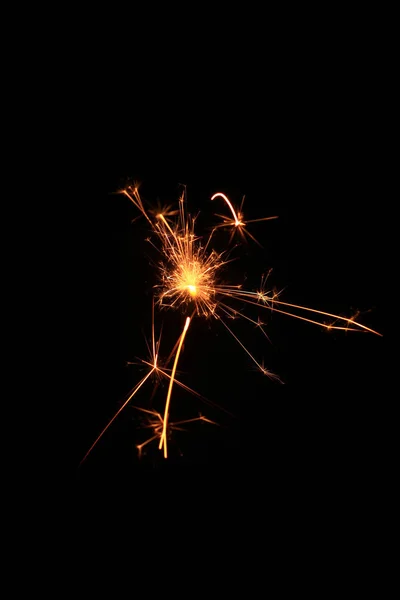 Yellow Sparks Black Background — Stock Photo, Image