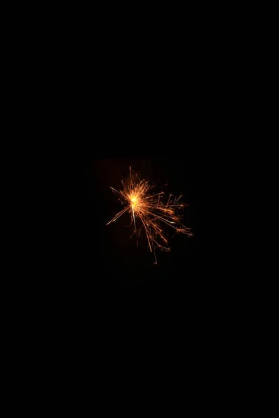 Yellow Sparks Black Background — Stock Photo, Image