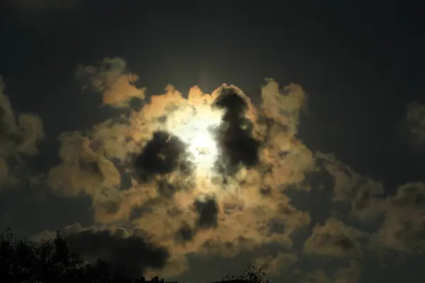 Vue Magnifique Sur Soleil Les Nuages — Photo