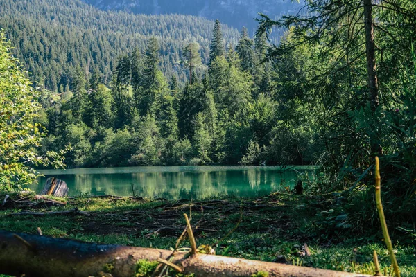 Prachtige Natuur Scène Bij Crestasee Caumasee Zwitserse Bergen Alpen — Stockfoto