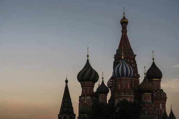 Basilius Cathédrale Lumière Soir Moscou — Photo