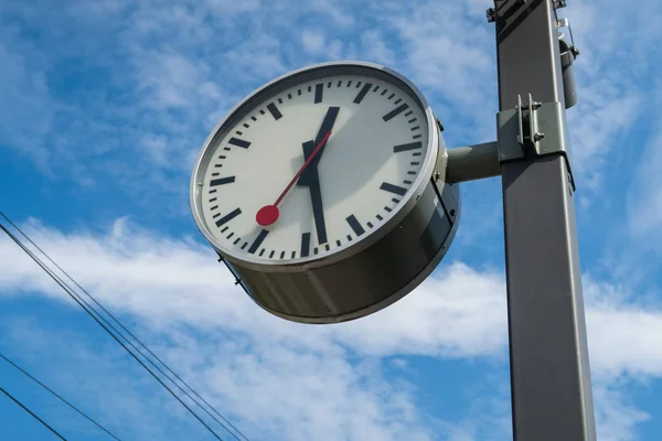 Train station clock in Switzerland