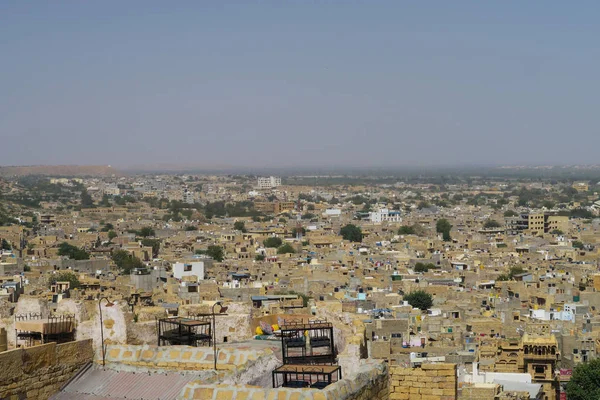 Panoramic view over the Indian desert town (Thar desert) Jaisalm — Stock Photo, Image