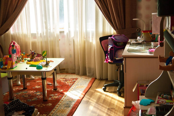 children cute room with toys.