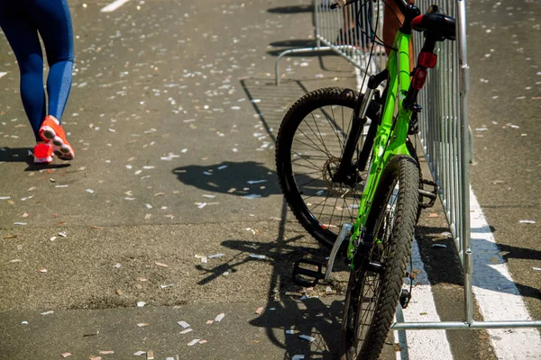 Bicicleta Esportes Com Freio Mão Close — Fotografia de Stock