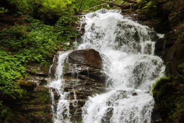 Karpatlar, Ukrayna güneyinde dağlarda güzel şelale.