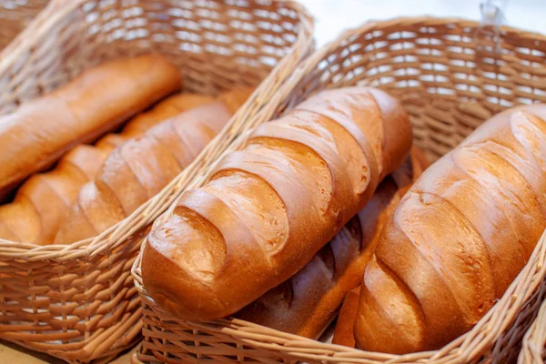 Closeup Bread Bakery Shop Fresh Bread Organic Bread Background — Stock Photo, Image