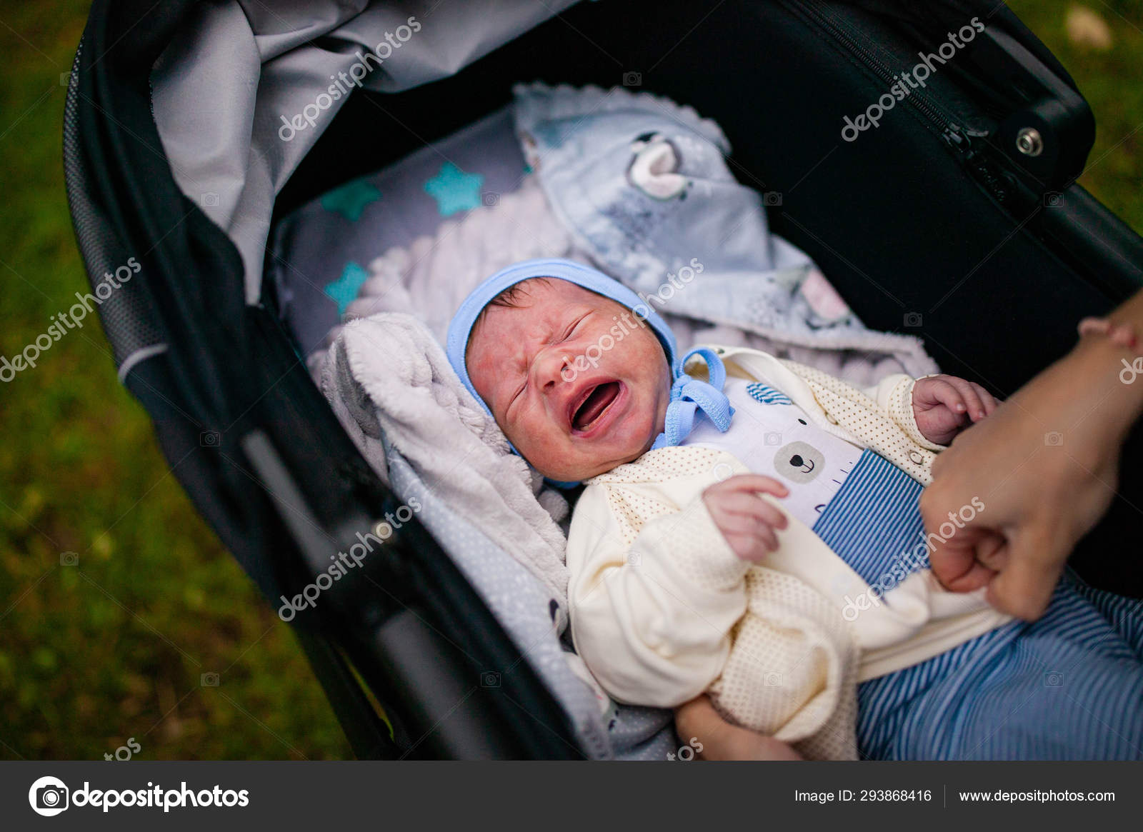baby cries in pram