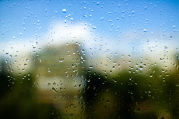 Water Drops Rain Glass Background — Stock Photo, Image