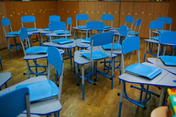 Turma Escola Vazia Volta Escola — Fotografia de Stock